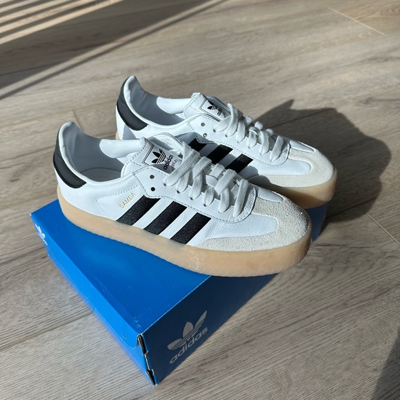 Adidas Women's Samba Sneakers - Black, White, and Tan Sambae - Picture 3 of 3